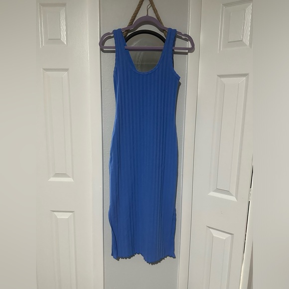 AERIE BLUE OFFLINE MIDI DRESS EUC S - Picture 2 of 4